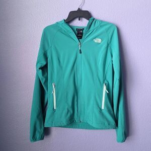 Women's The North Face Apex Nimble Hoodie Long Sleeve Small Ion Blue Teal Zipper